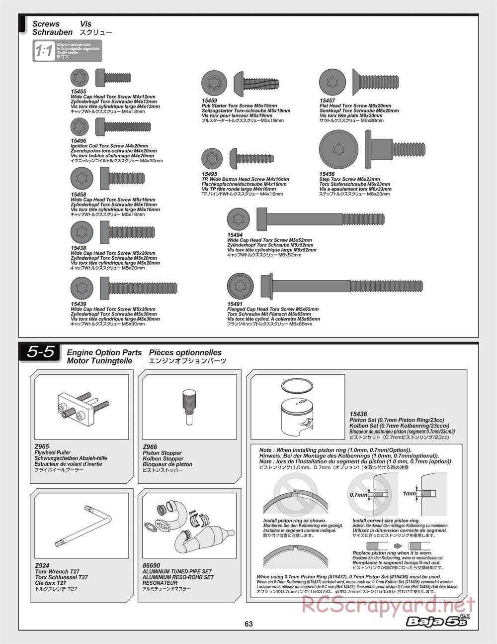 HPI - Baja 5B 2.0 - Manual - Page 63