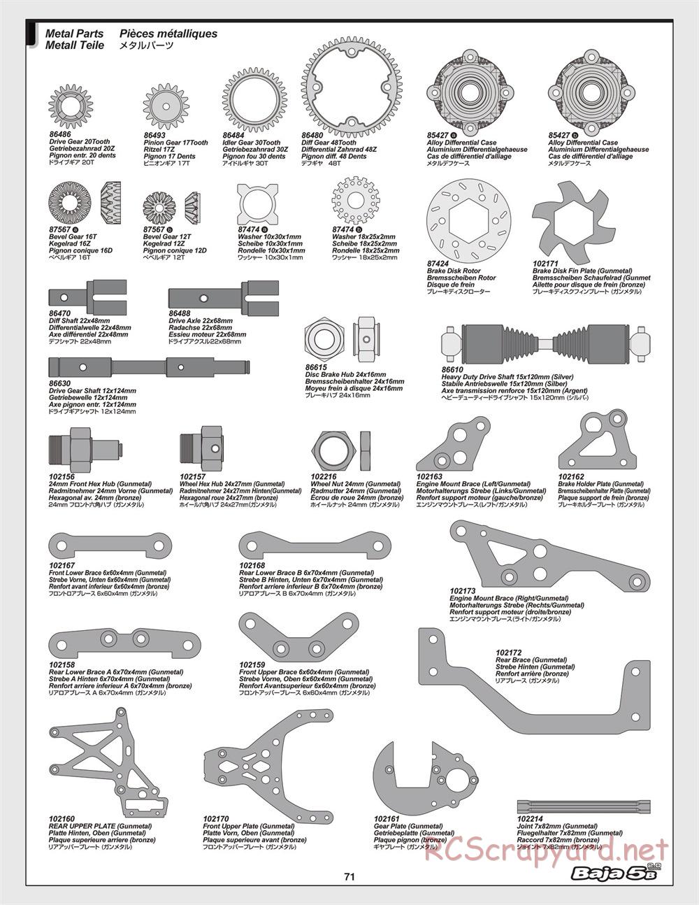 HPI - Baja 5B 2.0 - Manual - Page 71