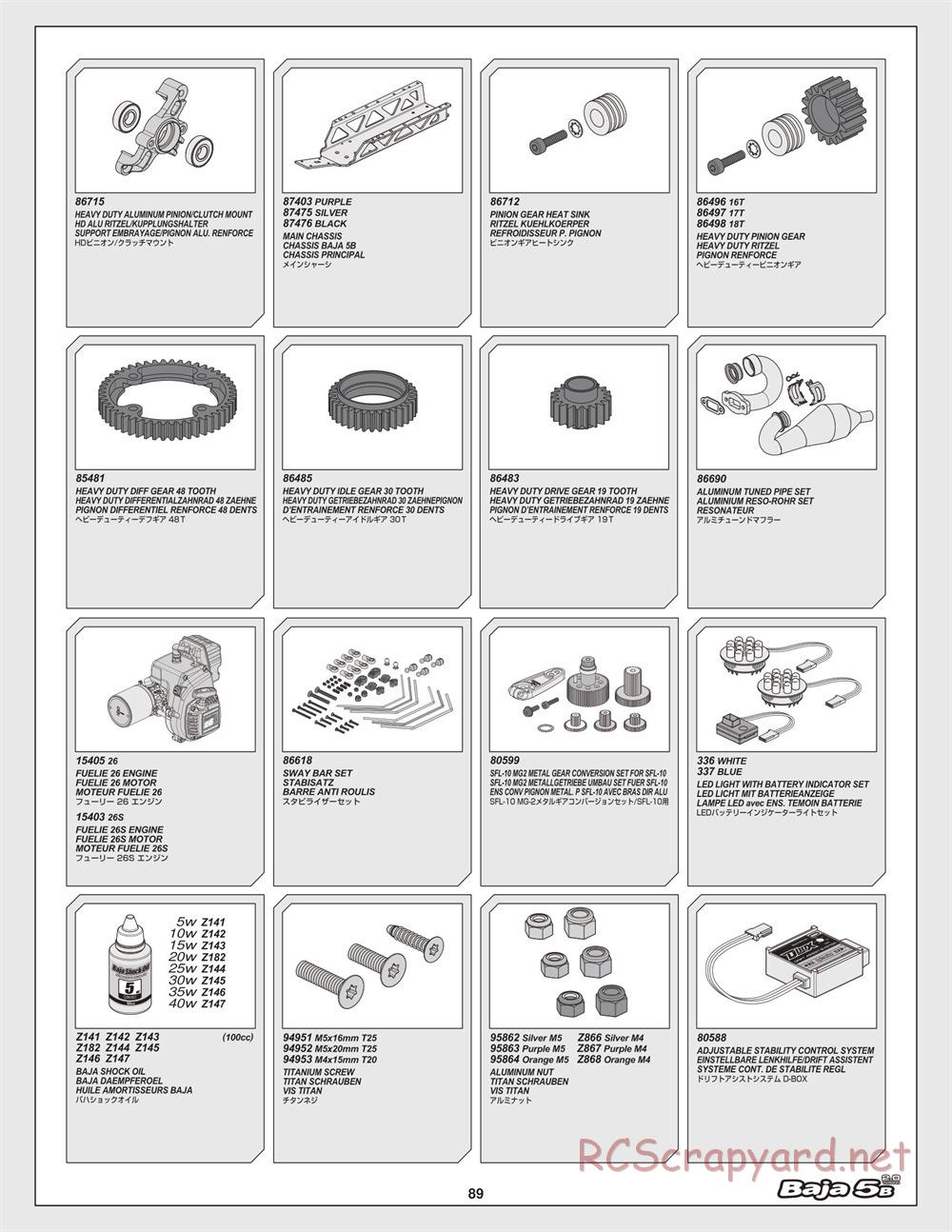 HPI - Baja 5B 2.0 - Manual - Page 89