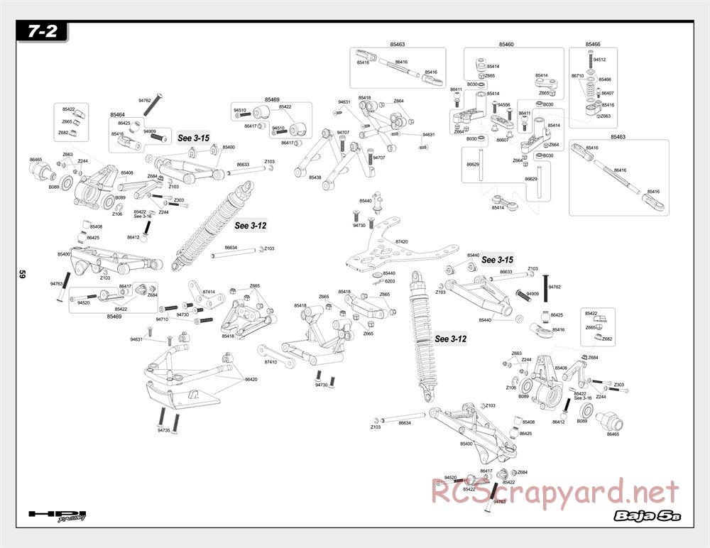 HPI - Baja 5B - Exploded View - Page 59