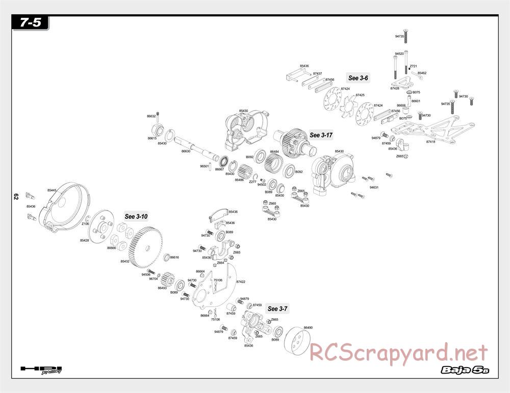 HPI - Baja 5B - Exploded View - Page 62