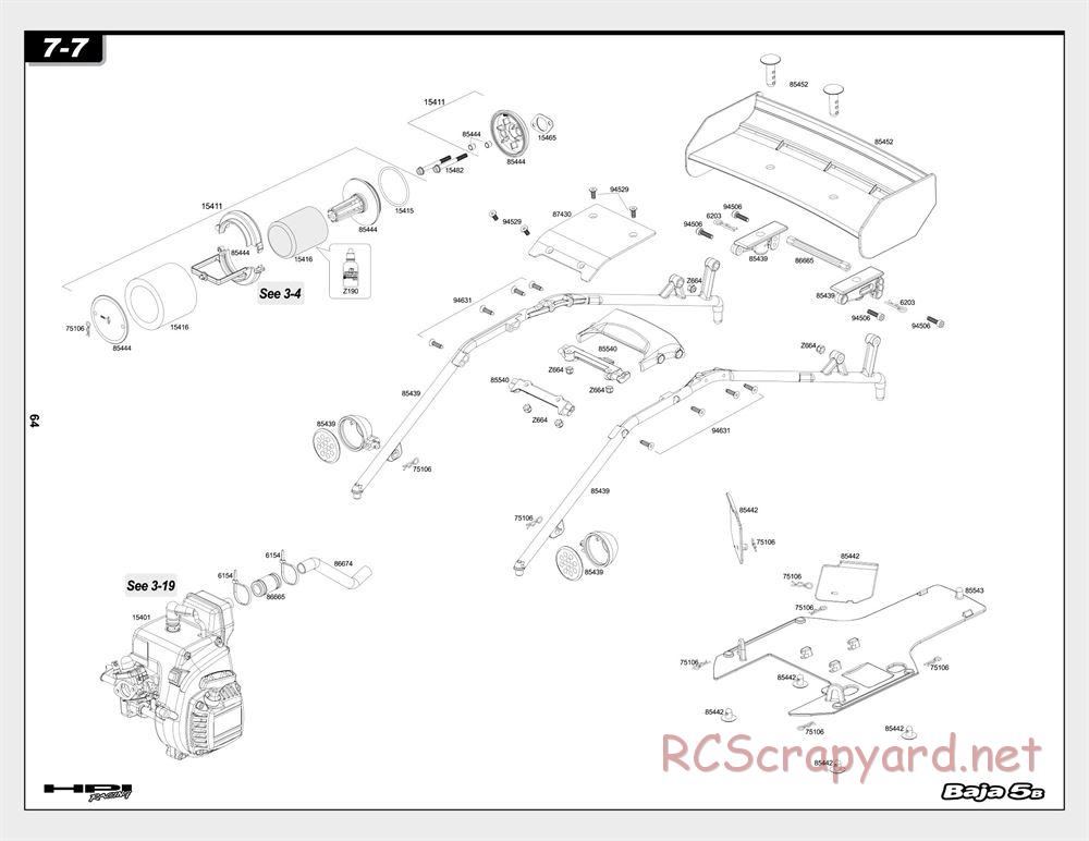 HPI - Baja 5B - Exploded View - Page 64