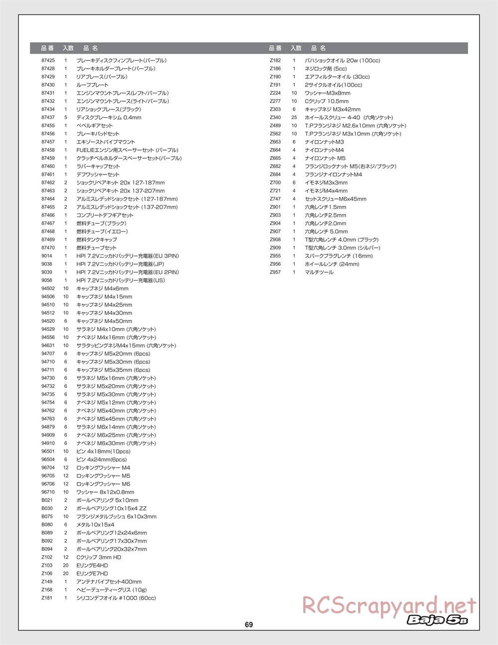 HPI - Baja 5B - Manual - Page 69