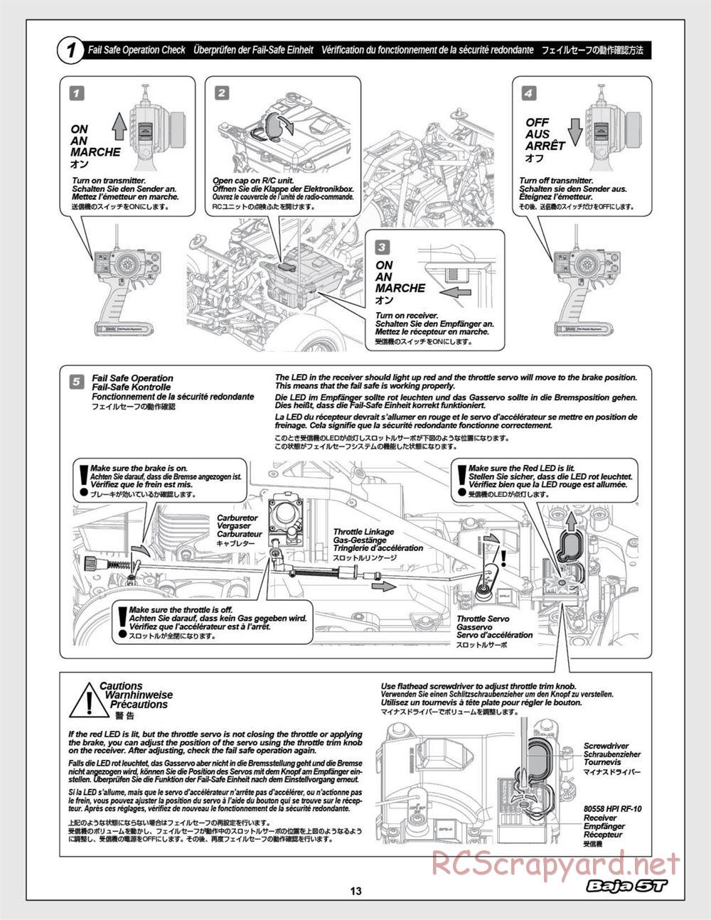 HPI - Baja 5T (2008) - Manual - Page 13