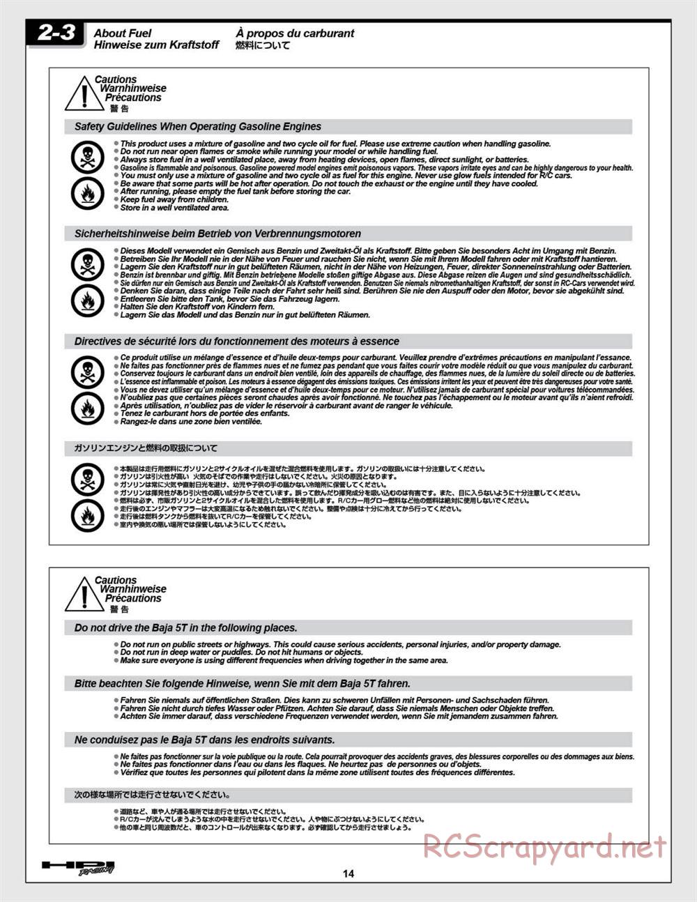 HPI - Baja 5T (2008) - Manual - Page 14