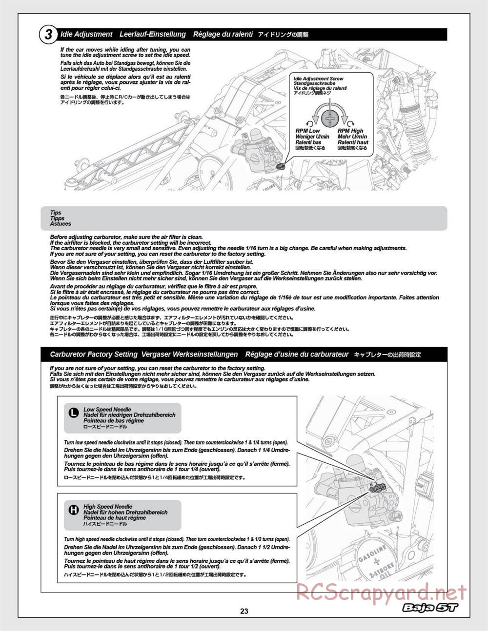 HPI - Baja 5T (2008) - Manual - Page 23
