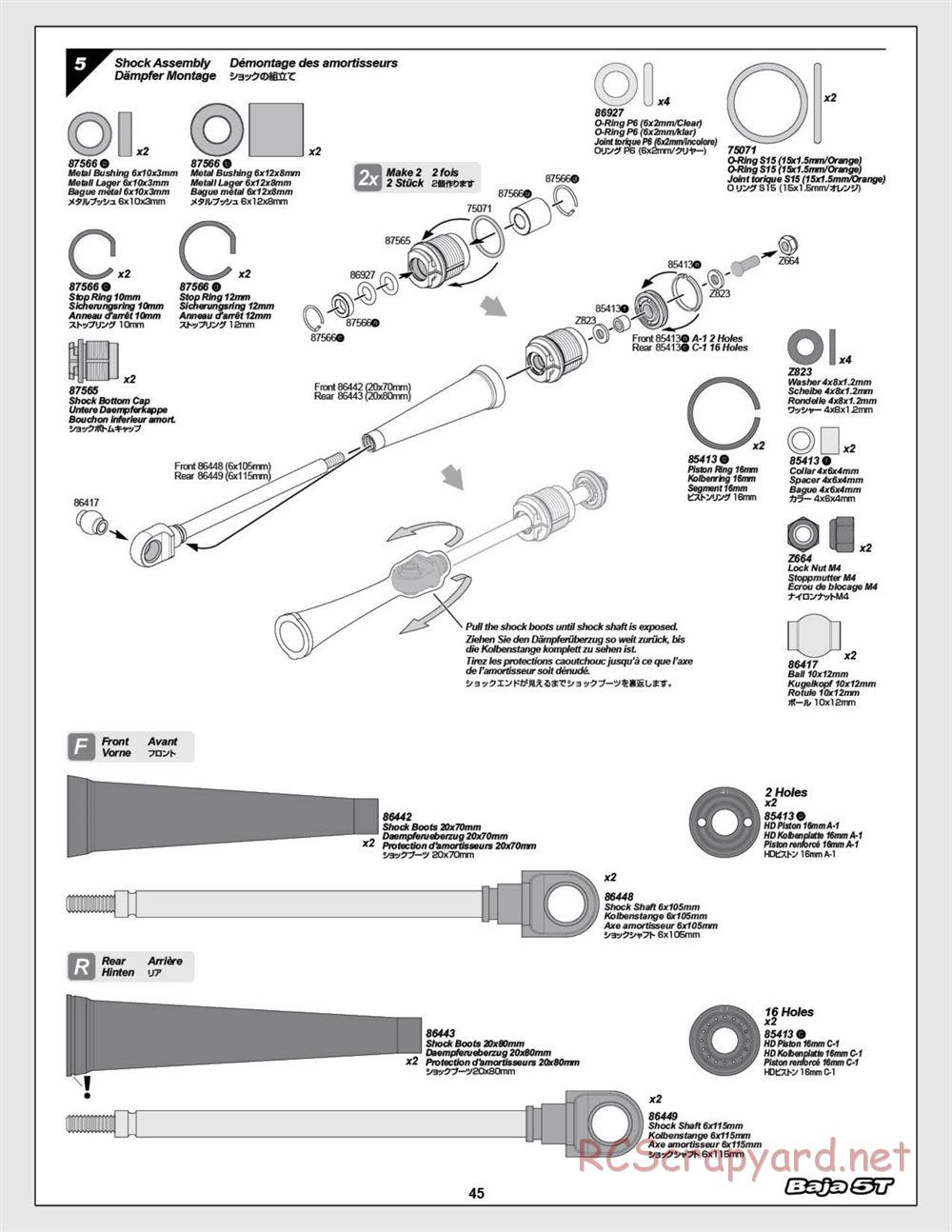 HPI - Baja 5T (2008) - Manual - Page 45