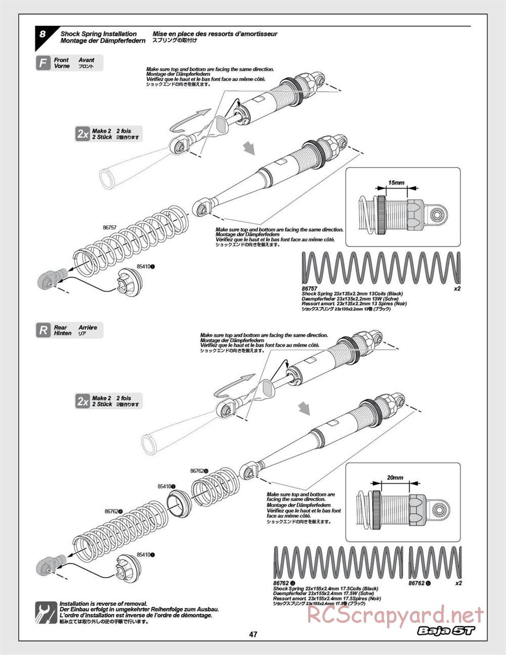 HPI - Baja 5T (2008) - Manual - Page 47