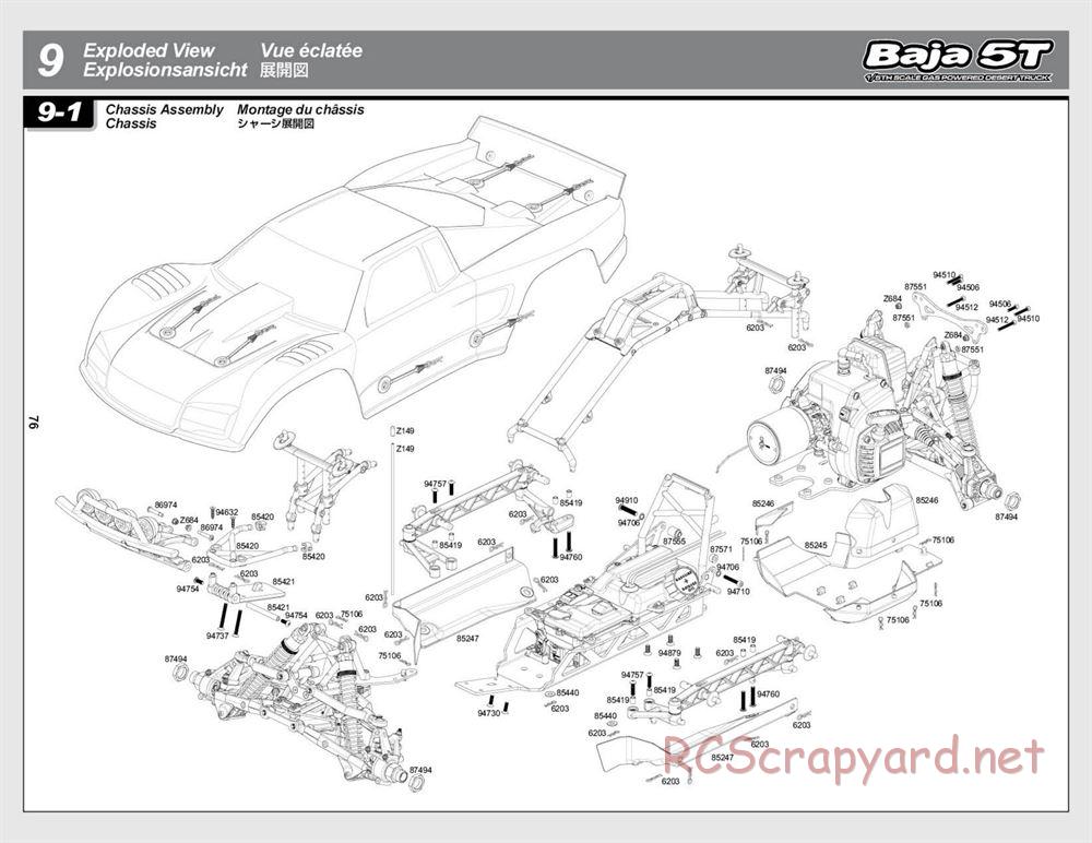 HPI - Baja 5T (2008) - Exploded View - Page 76