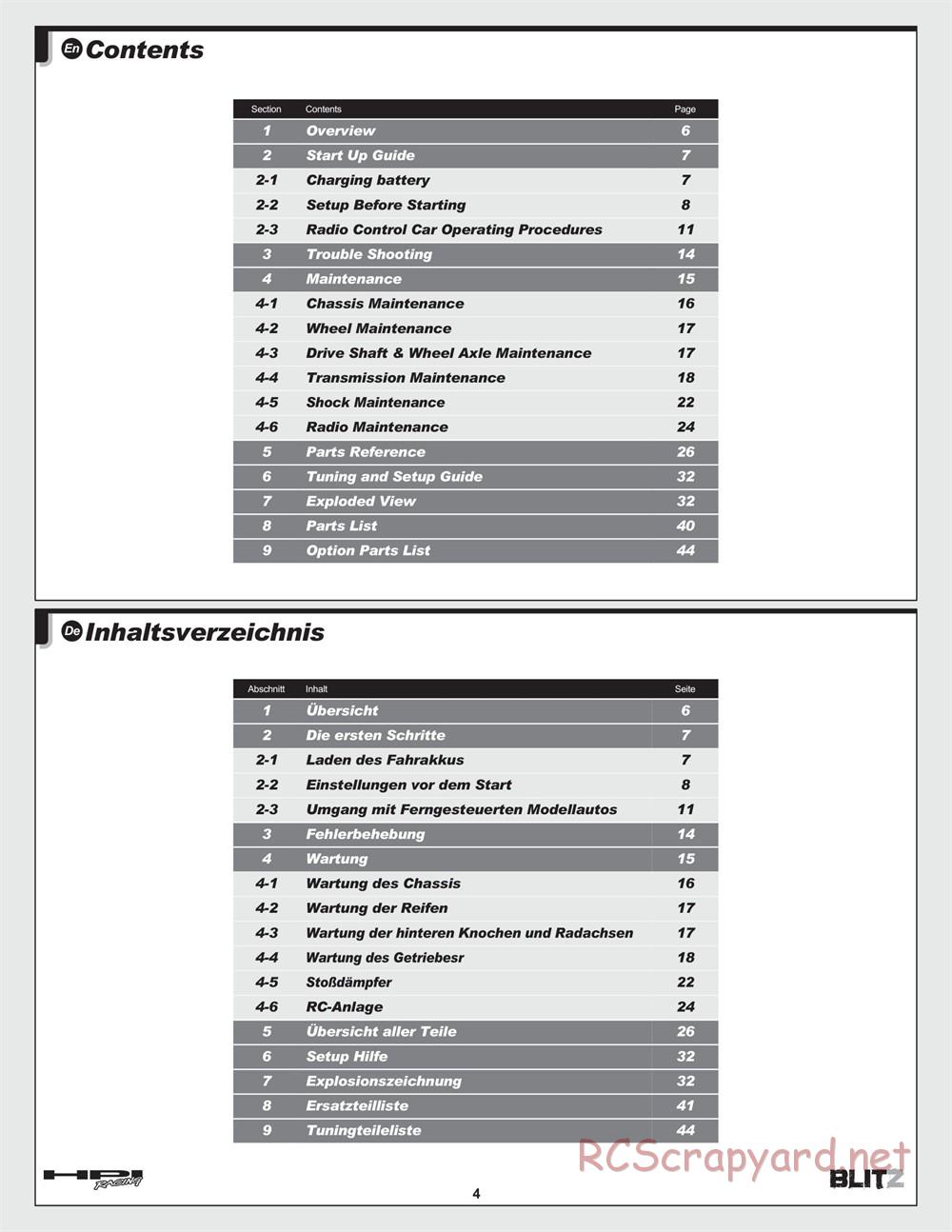 HPI - Blitz - Manual - Page 4