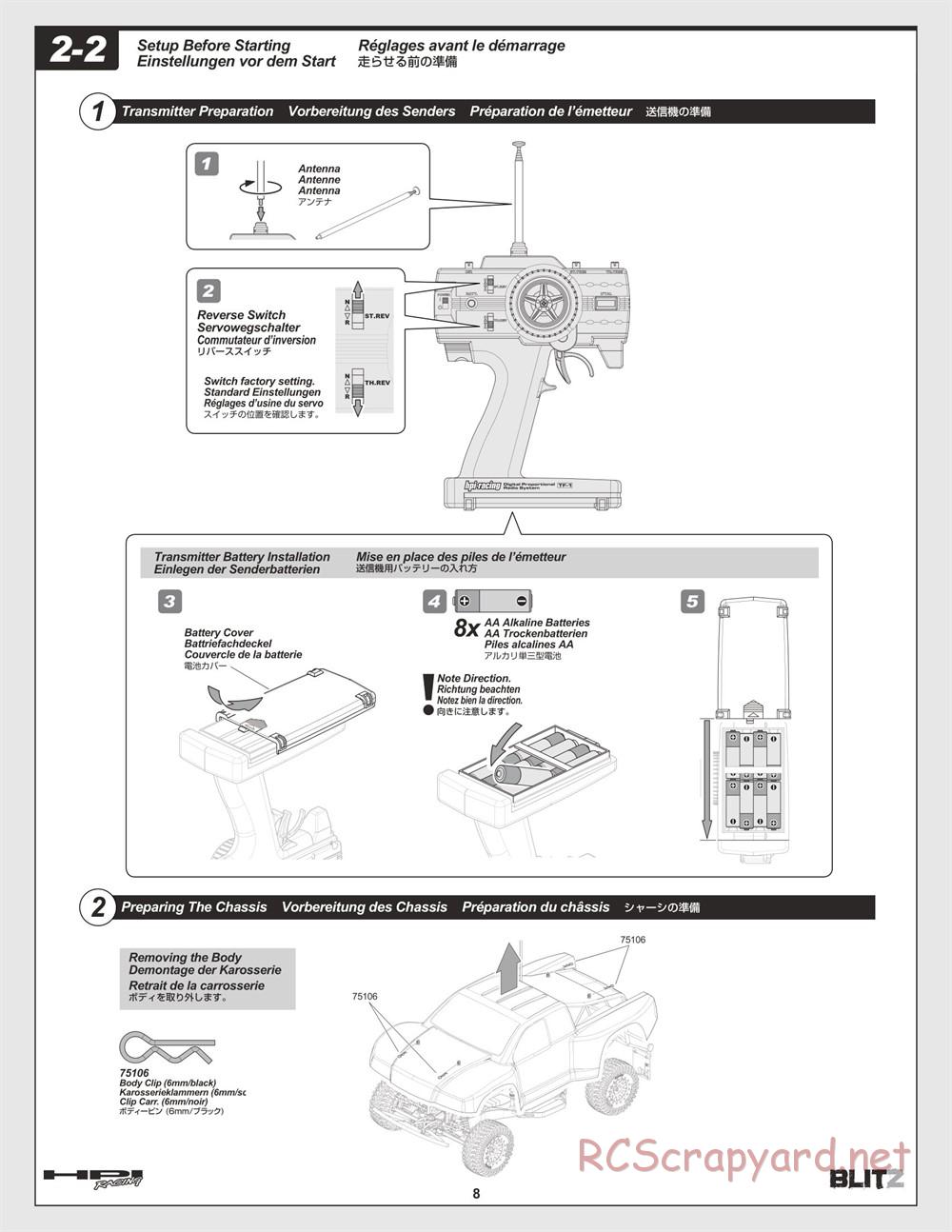 HPI - Blitz - Manual - Page 8