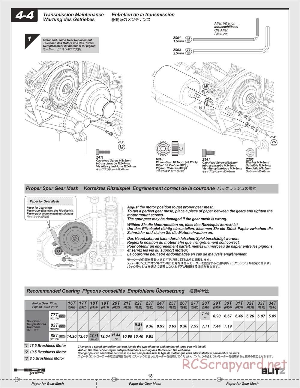 HPI - Blitz - Manual - Page 18