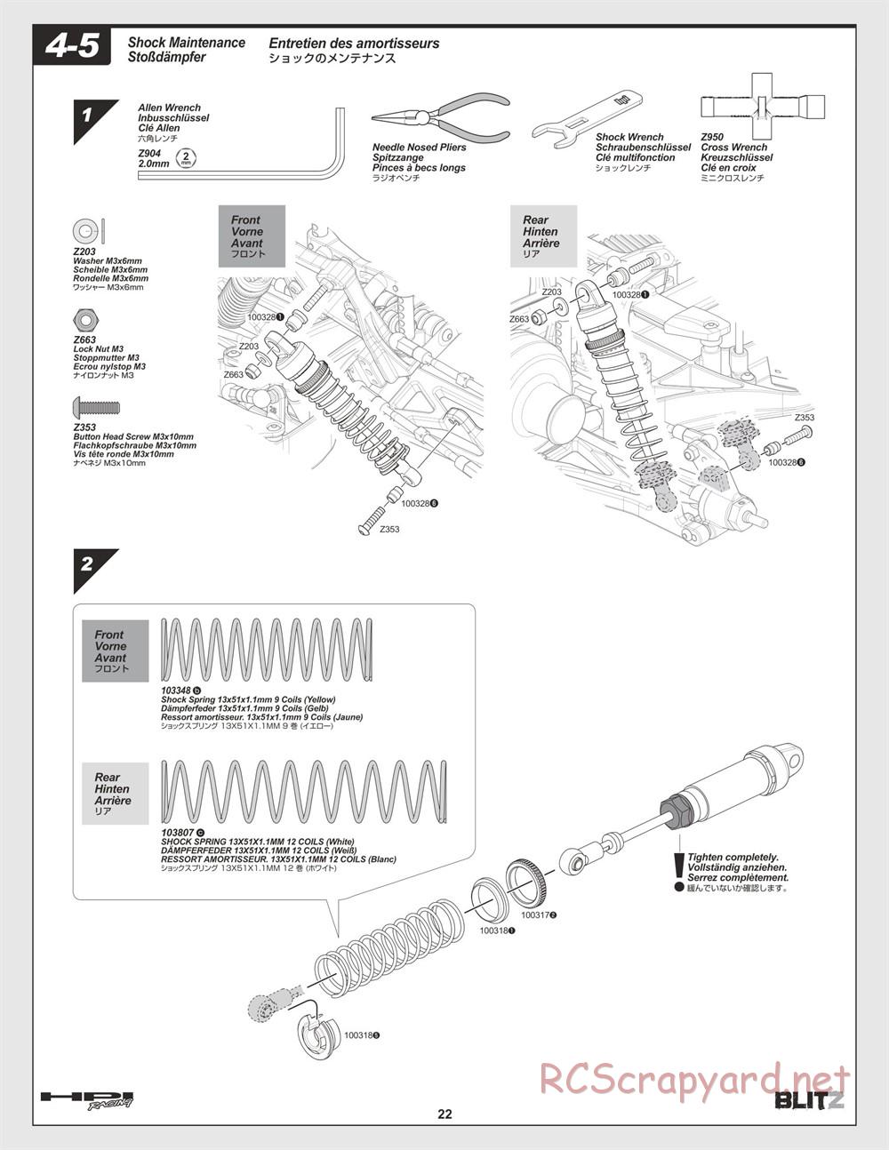 HPI - Blitz - Manual - Page 22