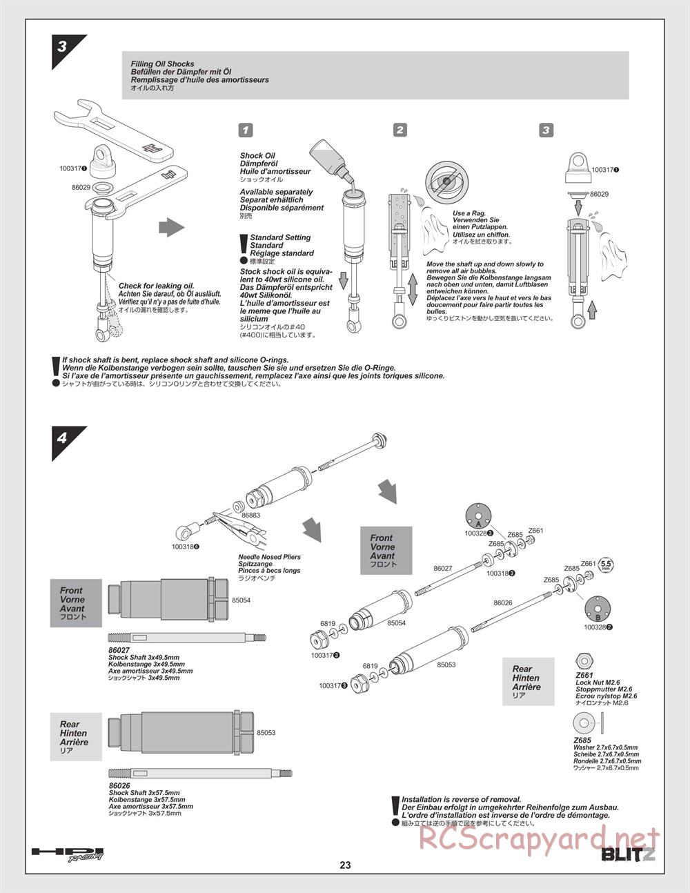 HPI - Blitz - Manual - Page 23