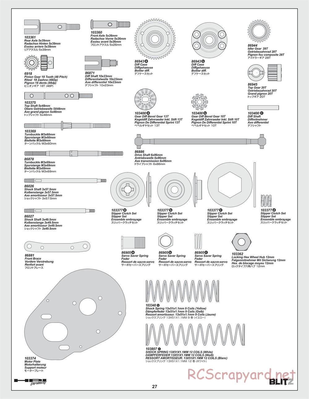 HPI - Blitz - Manual - Page 27