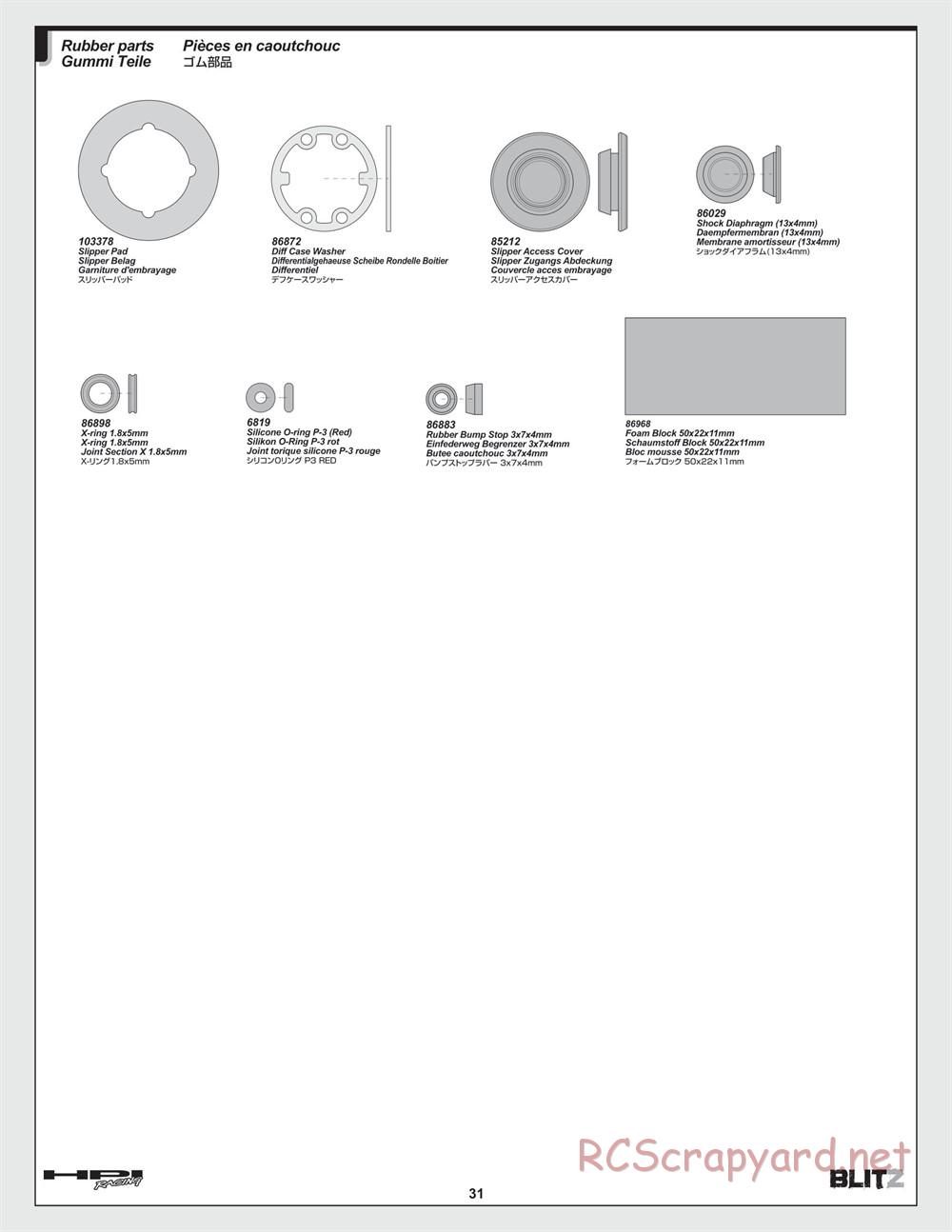 HPI - Blitz - Manual - Page 31