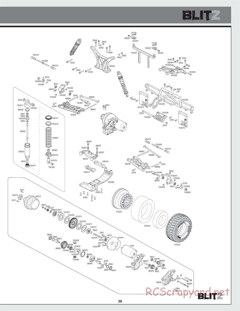 HPI - Blitz - Exploded View - Page 39