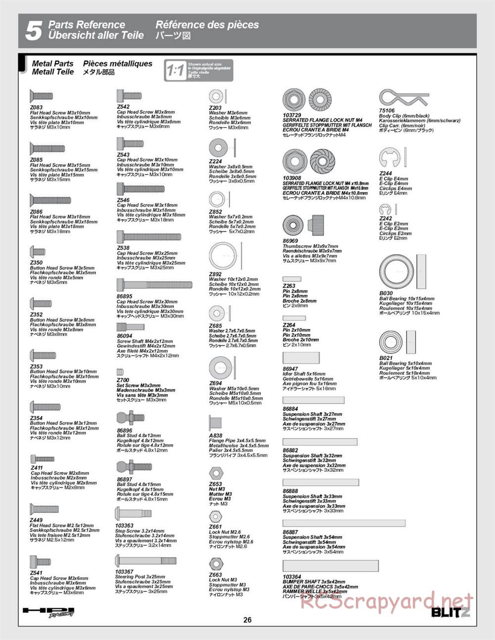 HPI - Blitz Art Series - Manual - Page 26