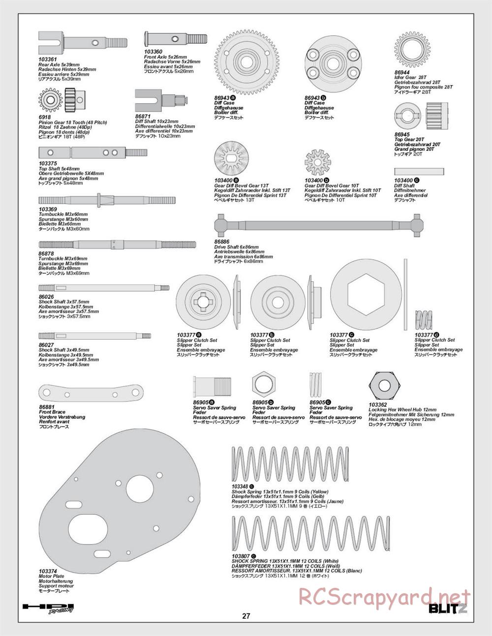 HPI - Blitz Art Series - Manual - Page 27