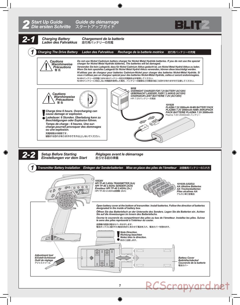 HPI - Blitz Waterproof - Manual - Page 7