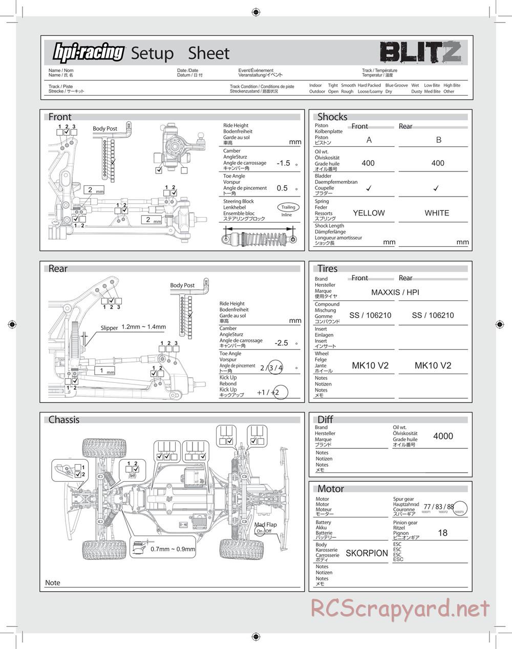 HPI - Blitz Waterproof - Manual - Page 46