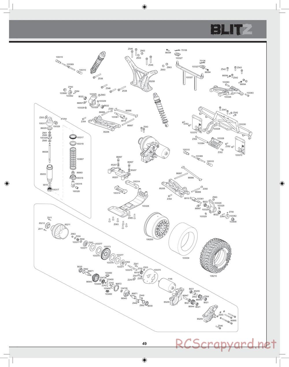 HPI - Blitz Waterproof - Exploded View - Page 49