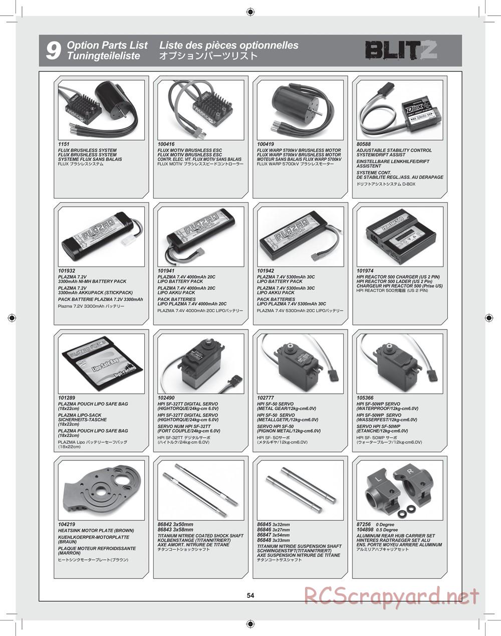 HPI - Blitz Waterproof - Exploded View - Page 54