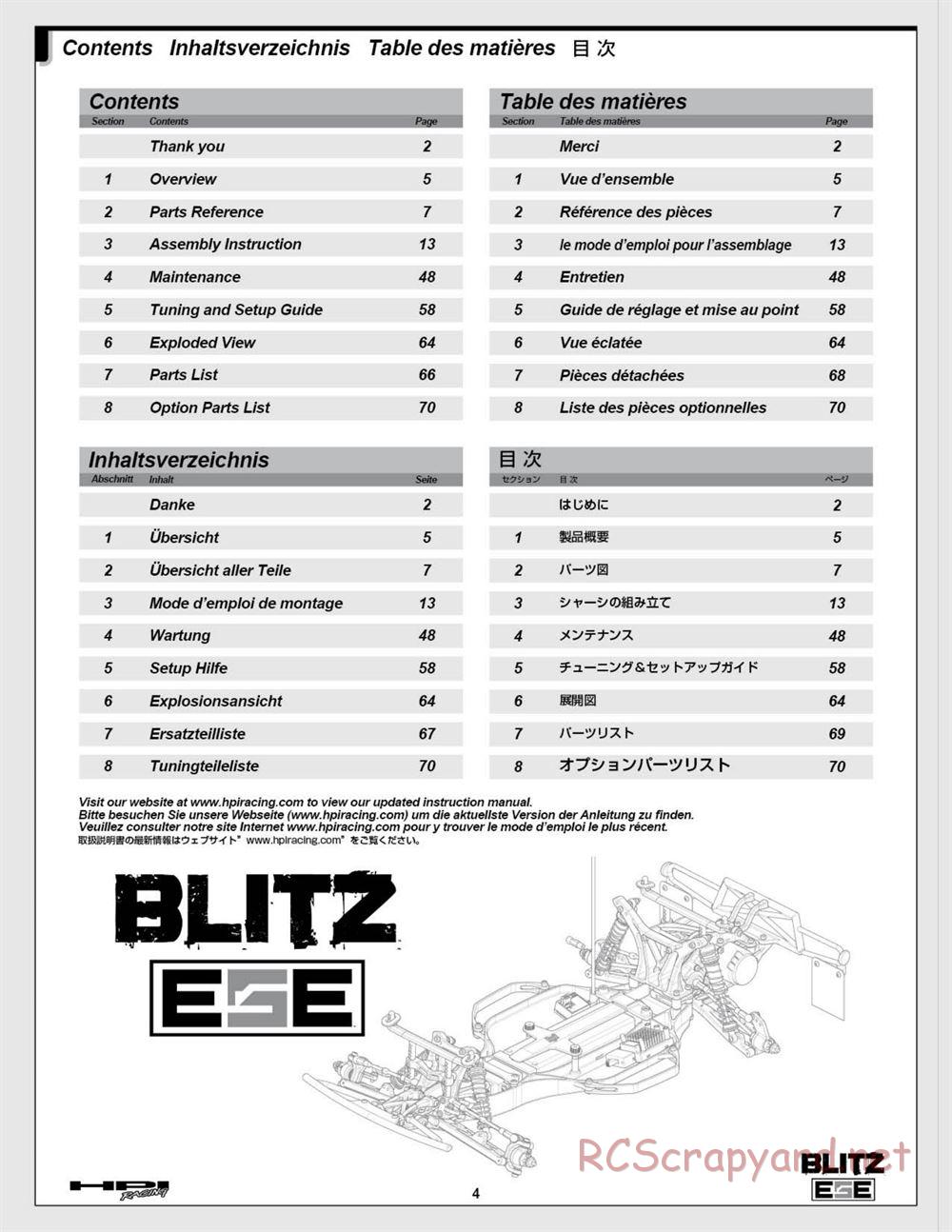 HPI - Blitz ESE - Manual - Page 4