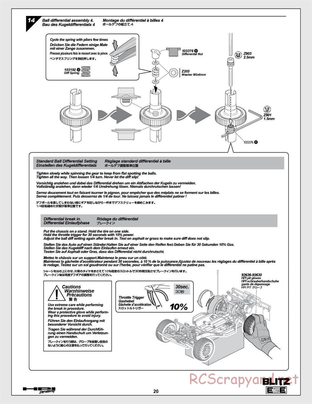 HPI - Blitz ESE - Manual - Page 20