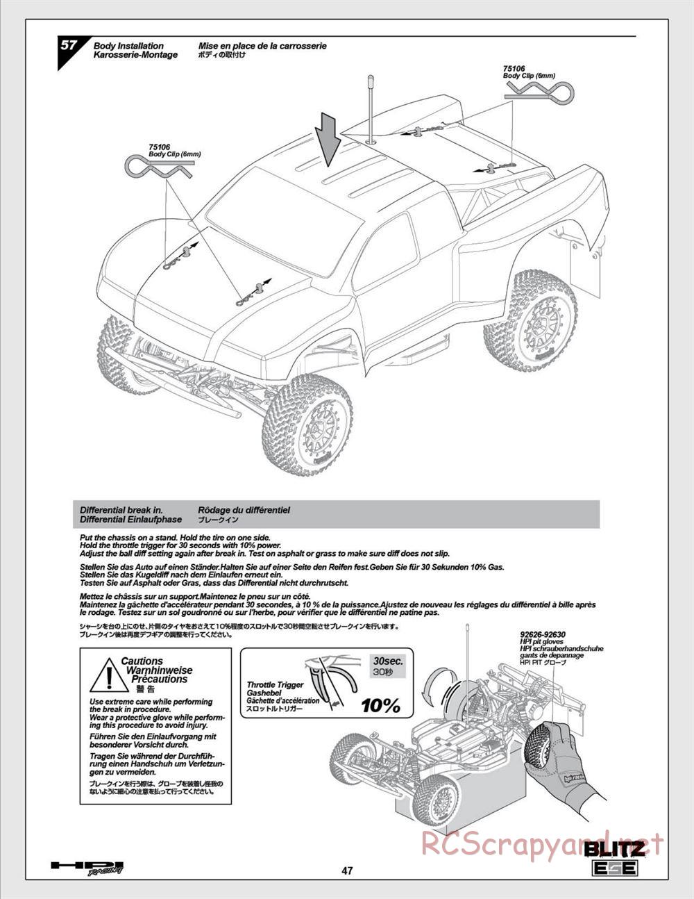 HPI - Blitz ESE - Manual - Page 47