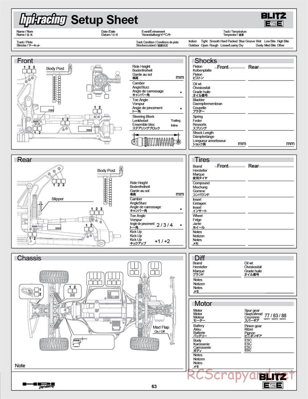 HPI - Blitz ESE - Manual - Page 63