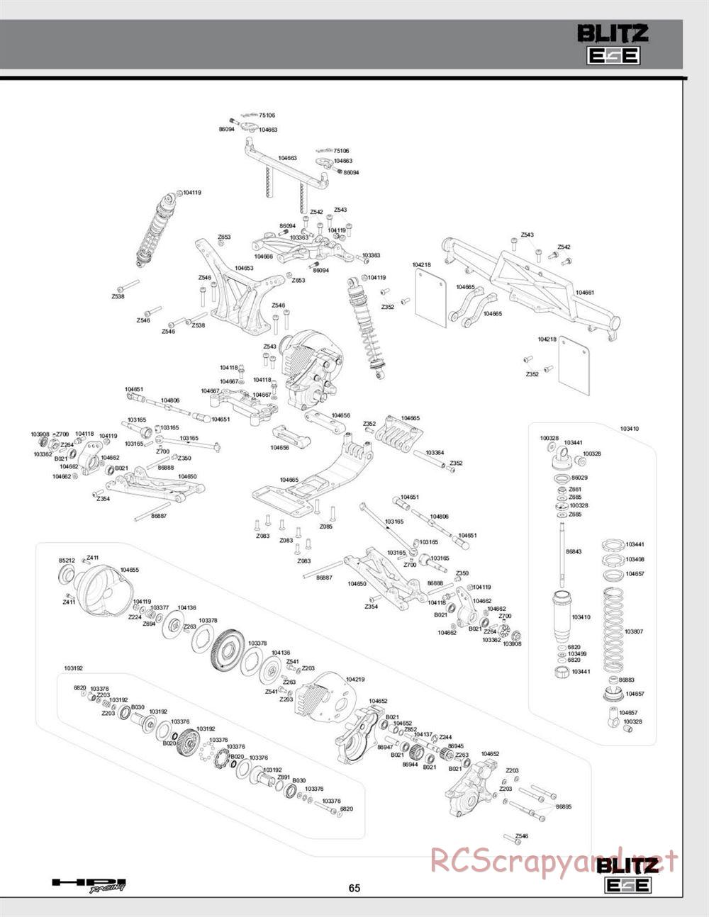 HPI - Blitz ESE - Exploded View - Page 65