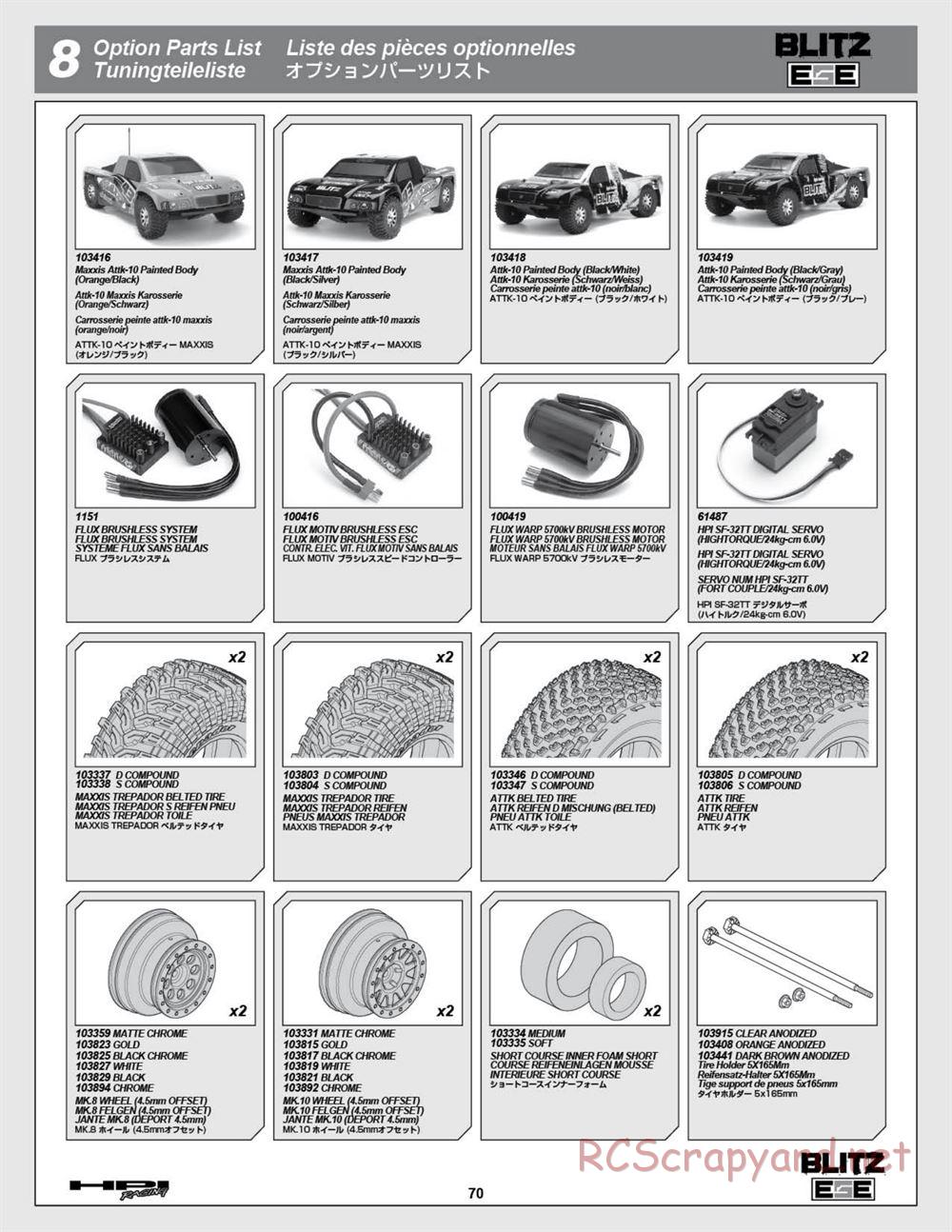 HPI - Blitz ESE - Exploded View - Page 70