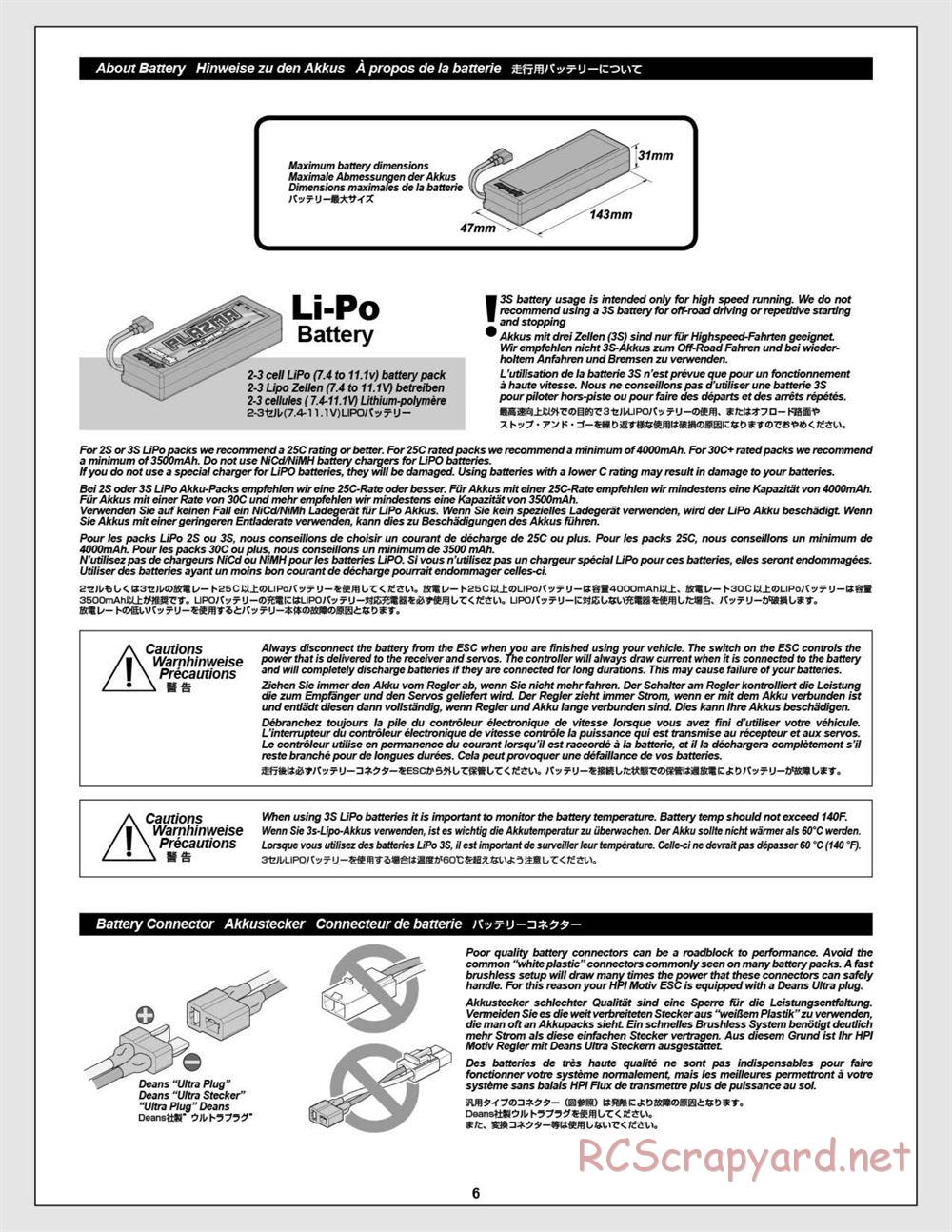 HPI - Blitz Flux - Manual - Page 6