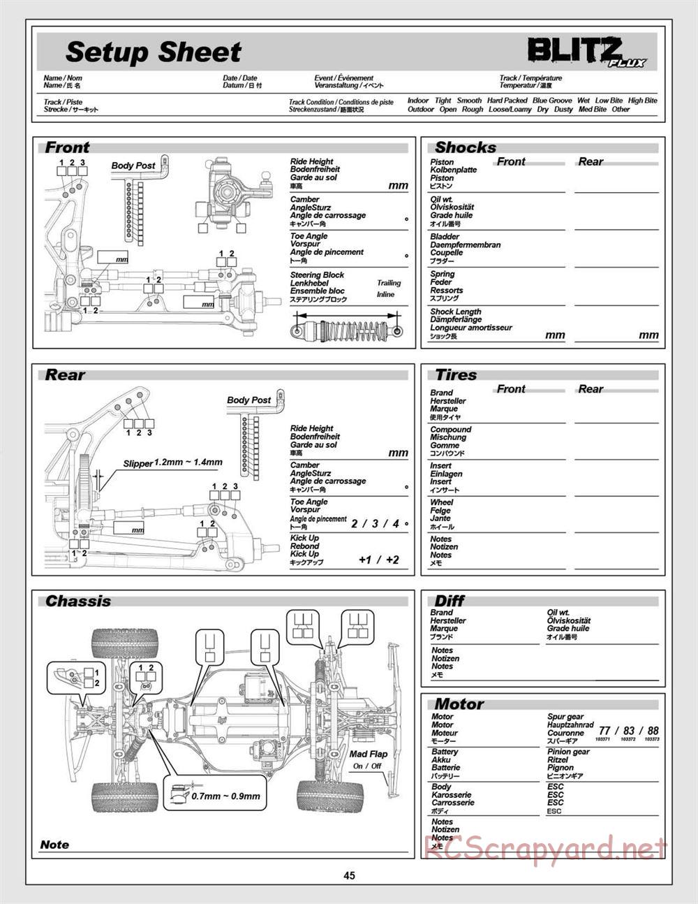HPI - Blitz Flux - Manual - Page 45