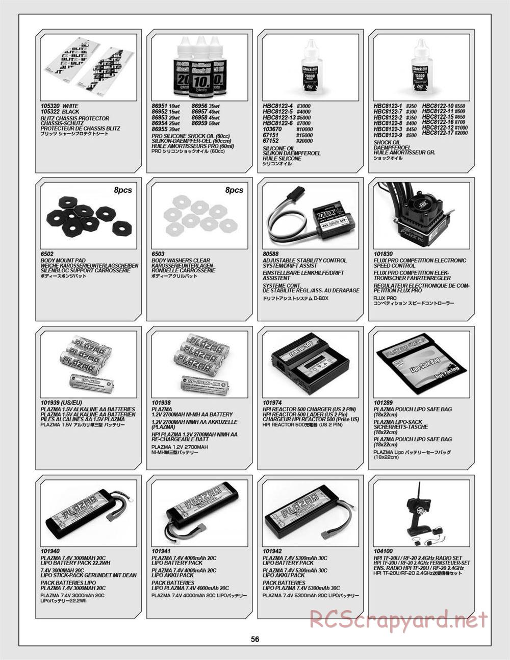 HPI - Blitz Flux - Exploded View - Page 56