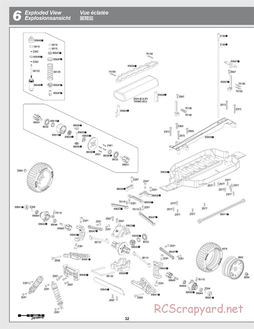 HPI - Brama 10B - Exploded View - Page 32