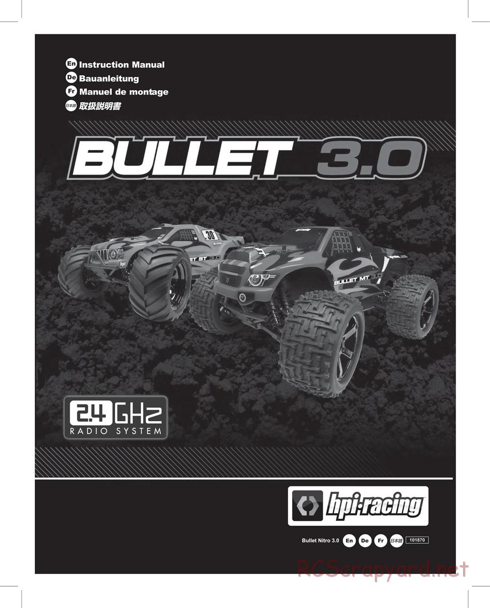 HPI - Bullet MT 3.0 - Manual - Page 1