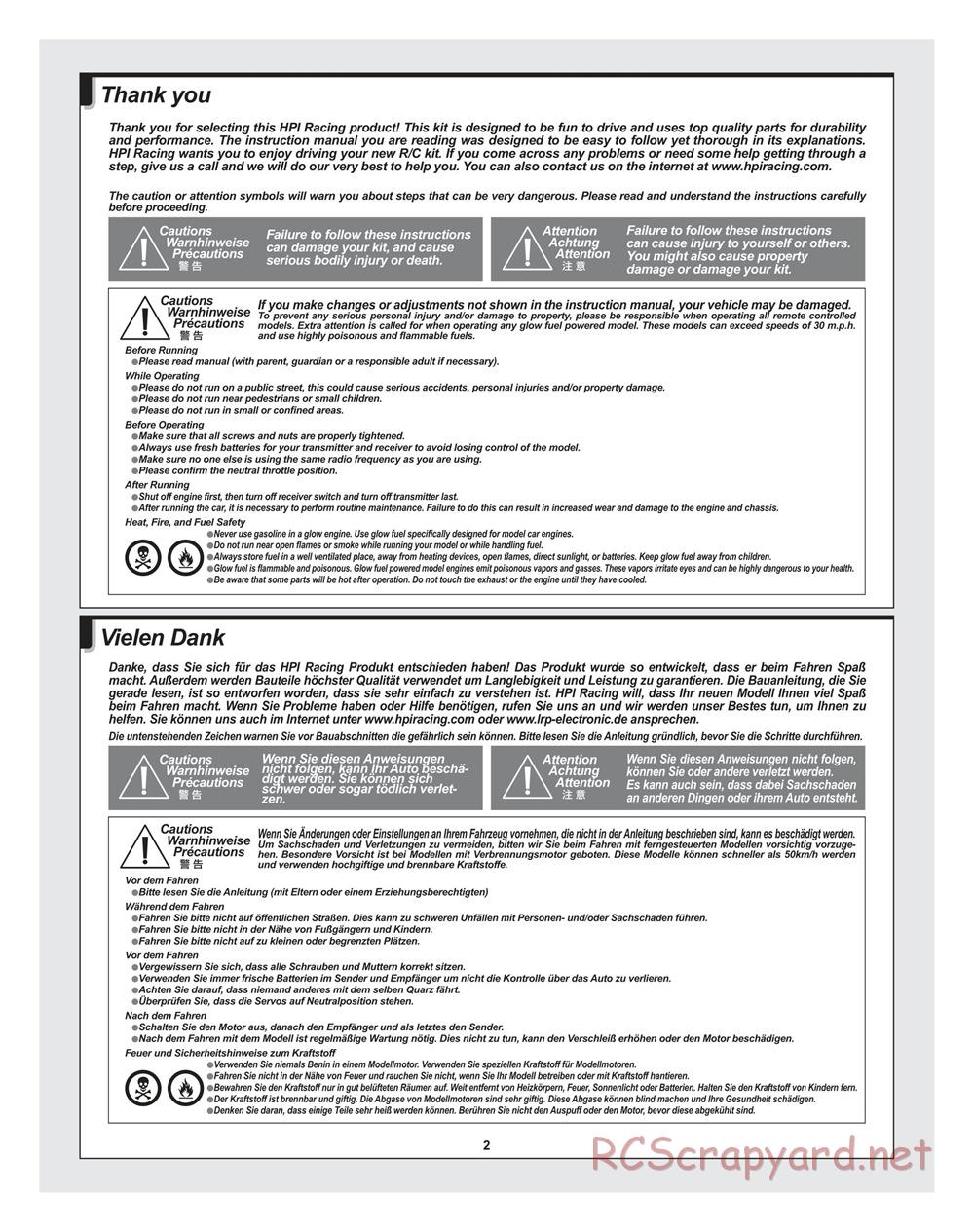 HPI - Bullet MT 3.0 - Manual - Page 2