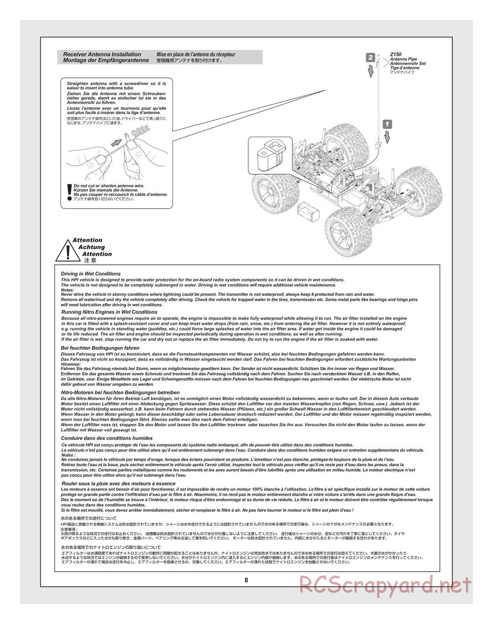 HPI - Bullet MT 3.0 - Manual - Page 8