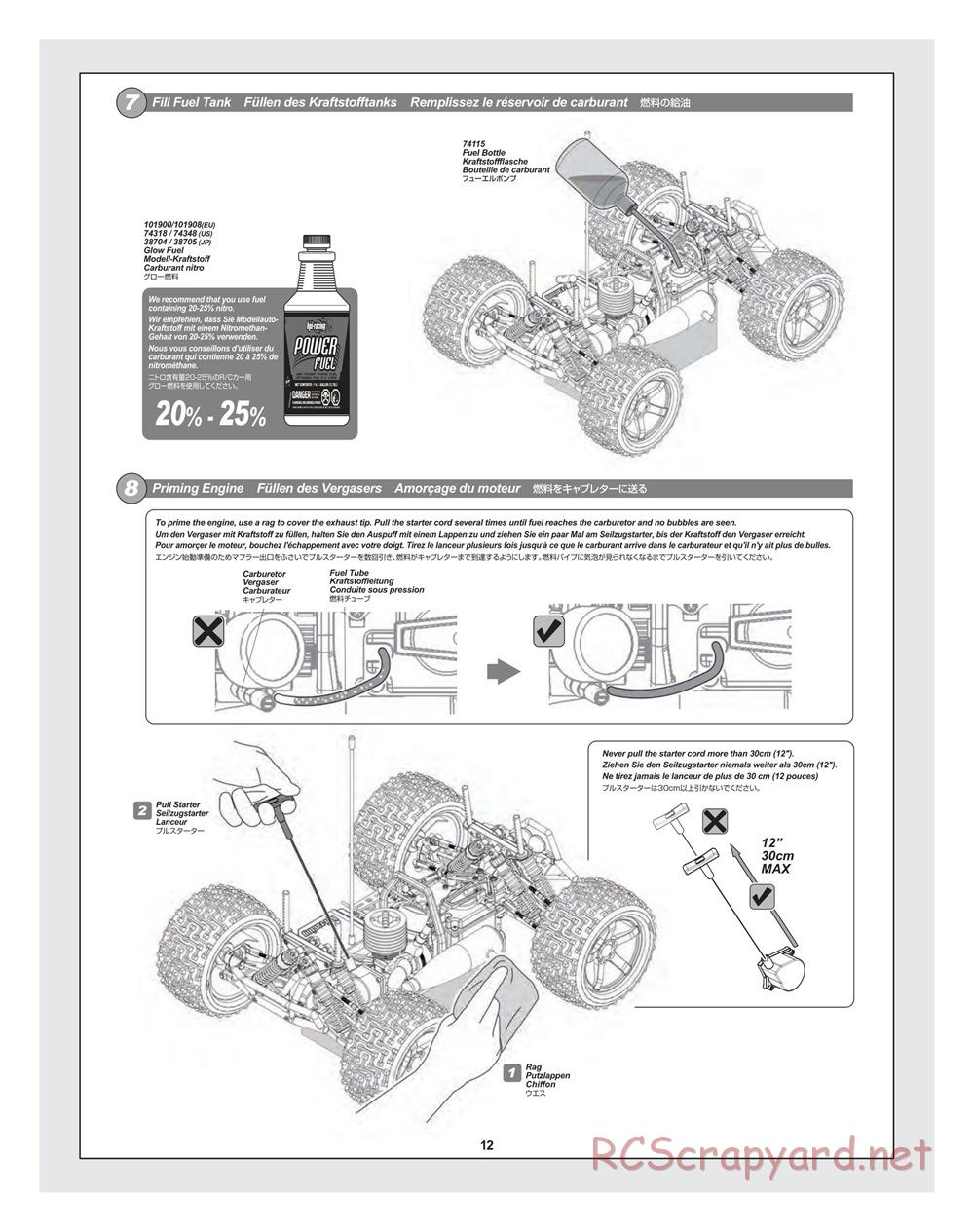HPI - Bullet ST 3.0 (2011) - Manual - Page 12