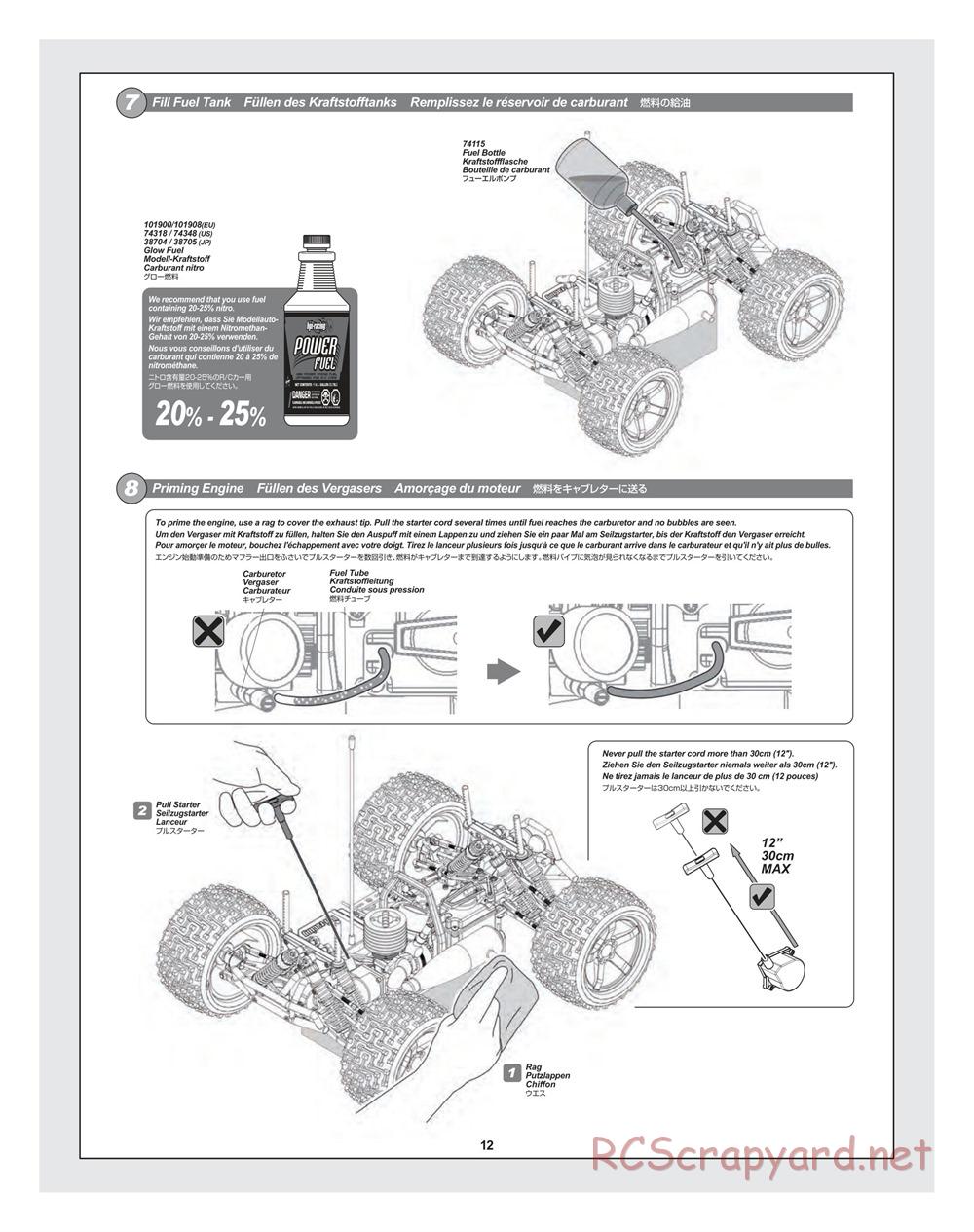 HPI - Bullet MT 3.0 - Manual - Page 12