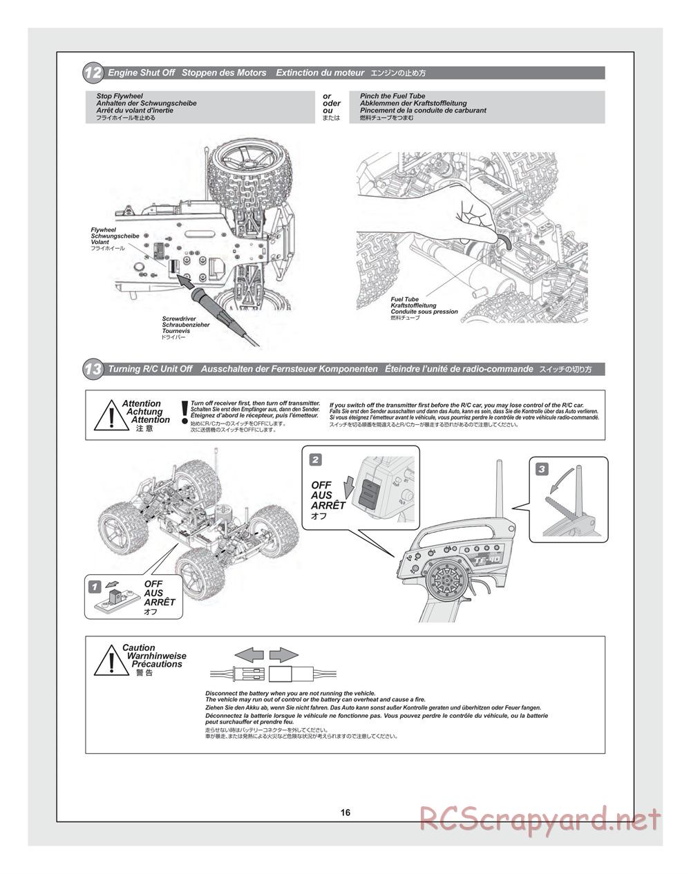 HPI - Bullet MT 3.0 - Manual - Page 16