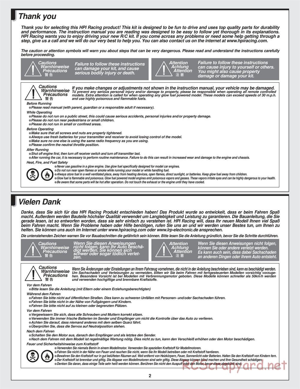 HPI - Bullet ST 3.0 - Manual - Page 2