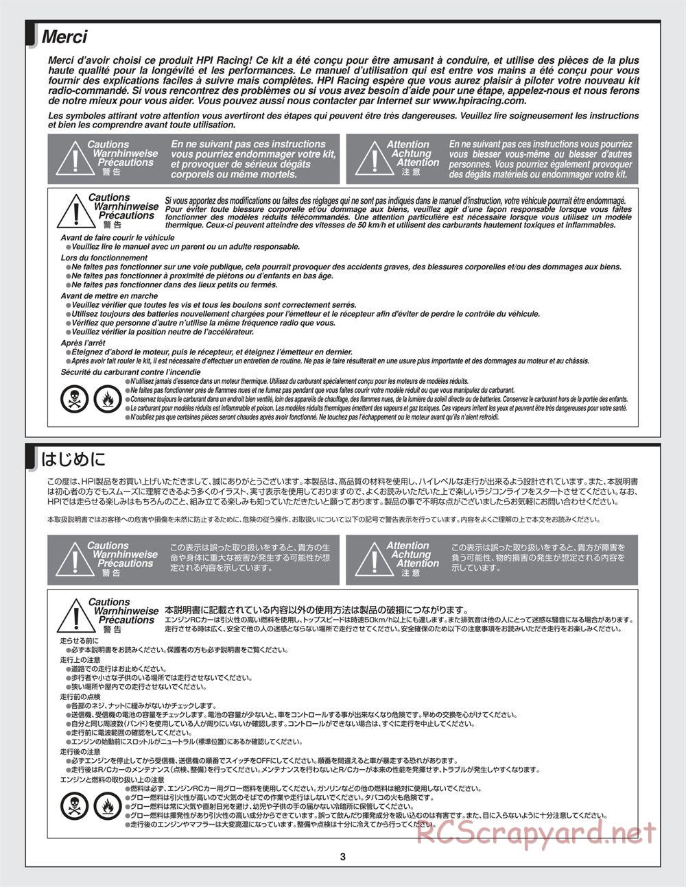 HPI - Bullet MT 3.0 - Manual - Page 3