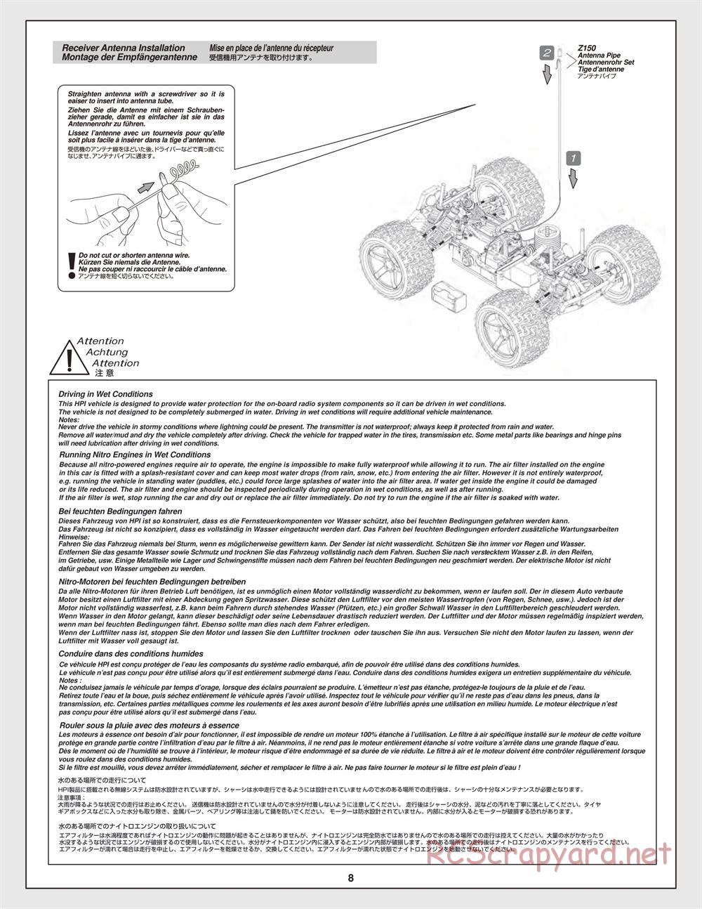 HPI - Bullet MT 3.0 - Manual - Page 8