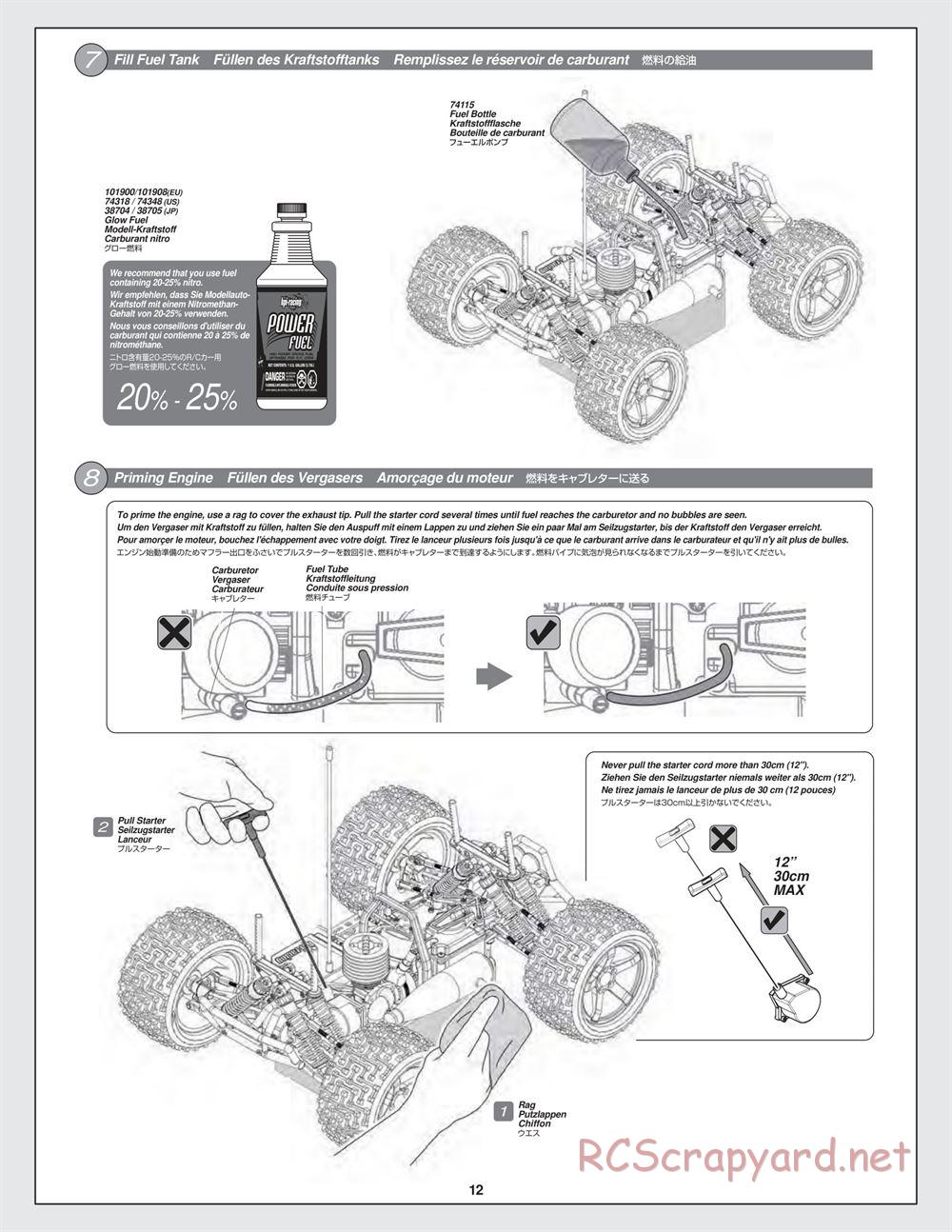 HPI - Bullet MT 3.0 - Manual - Page 12