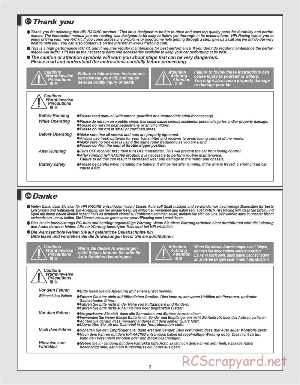 HPI - Bullet ST Flux - Manual - Page 2