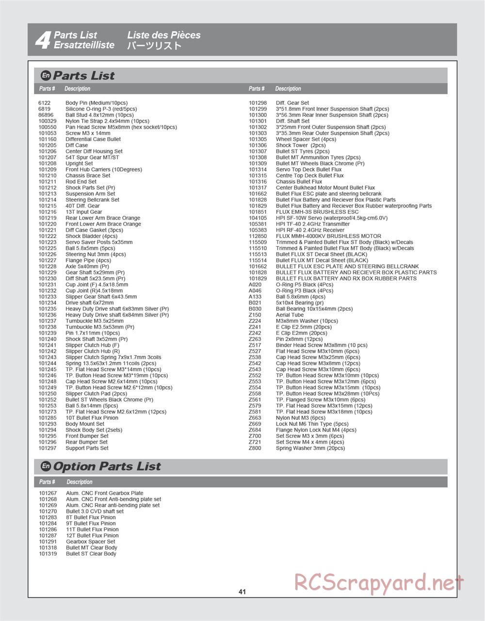 HPI - Bullet MT Flux - Manual - Page 41