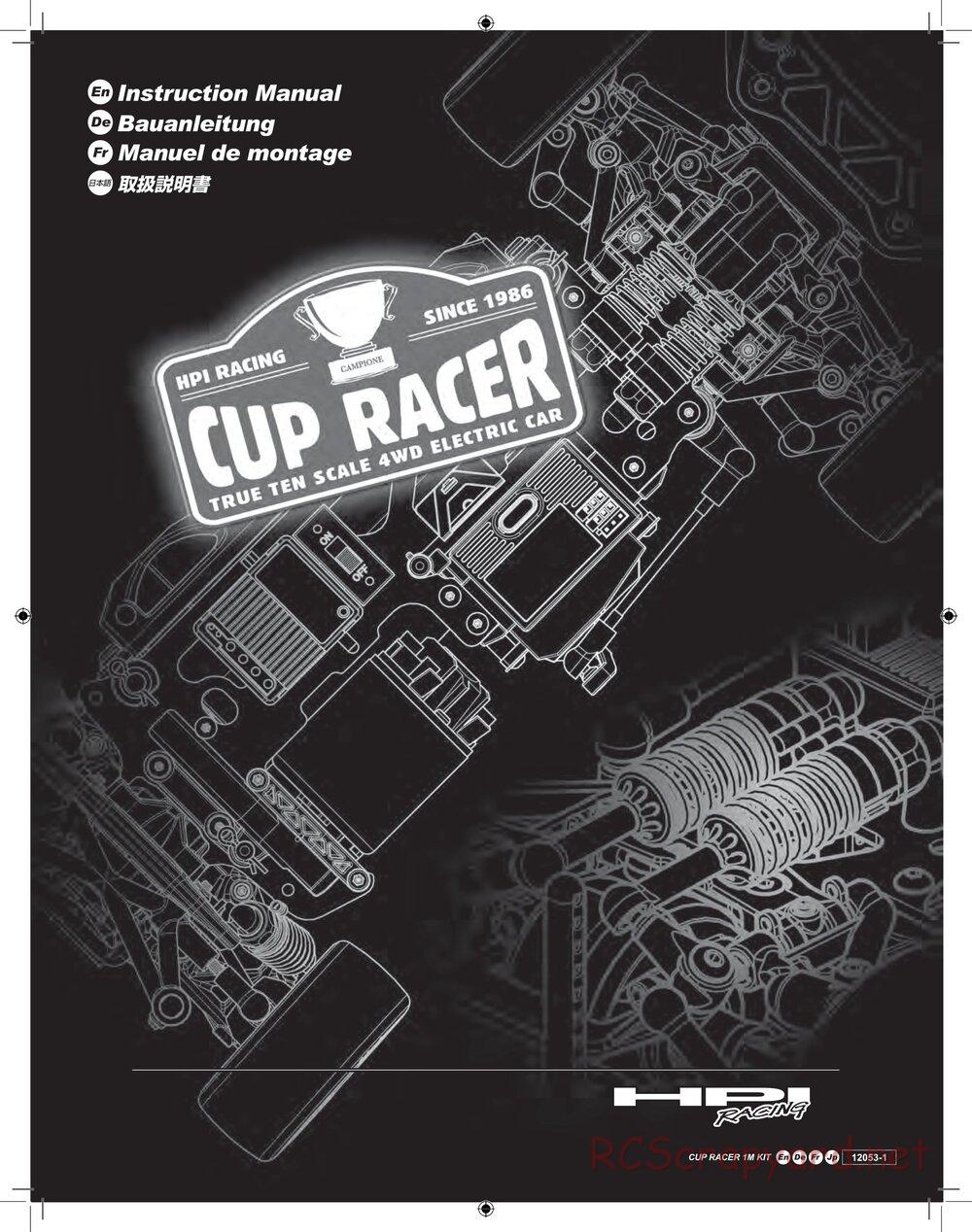 HPI - Cup Racer - Manual - Page 1